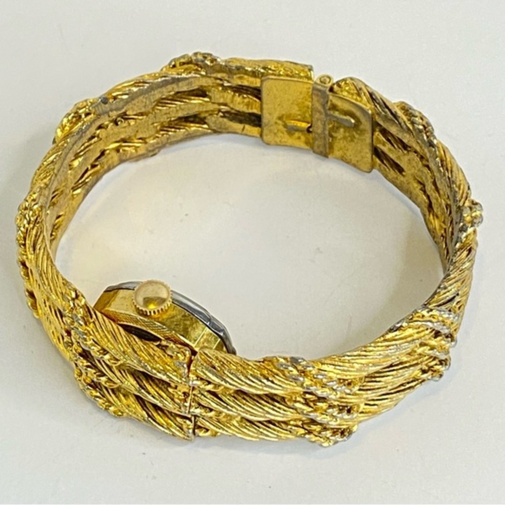 Vintage Westhall Swiss 17‎ Jewel Ladies Hidden Dial Bracelet Watch Gold Rope